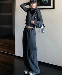 DEVICE（デバイス）の「【セットアップ】ジップアップパーカー＆カーゴ スウェットパンツ（セットアップ）」