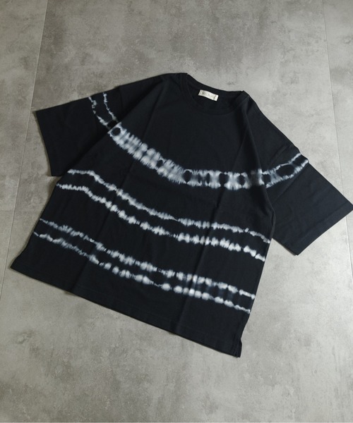many men many mind(メニーメンメニーマインド)の「MANYMENMANYMINDS / タイダイ染め/ボーダーTEE(Tシャツ/カットソー・メンズ・グレー/ブルー/ブラック・LARGE/X-LARGE/MEDIUM)」の2枚目の写真