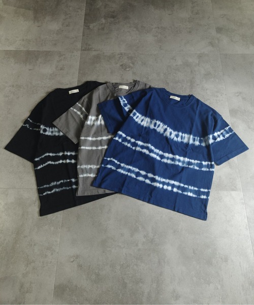 many men many mind(メニーメンメニーマインド)の「MANYMENMANYMINDS / タイダイ染め/ボーダーTEE(Tシャツ/カットソー・メンズ・グレー/ブルー/ブラック・LARGE/X-LARGE/MEDIUM)」の5枚目の写真