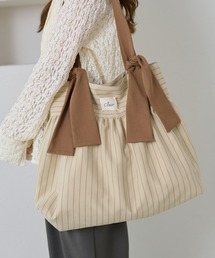 apres jour clair（アプレジュールクレア）の「【apres jour clair】リボンストライプトートバッグ（トートバッグ）」