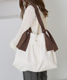apres jour clair（アプレジュールクレア）の「【apres jour clair】リボンストライプトートバッグ（トートバッグ）」