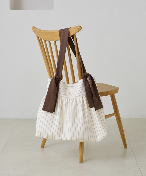 apres jour clair】リボンストライプトートバッグ（トートバッグ