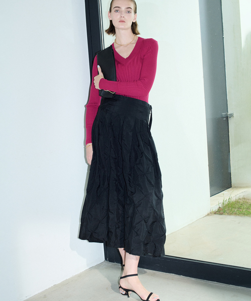 VERMEIL par iena（ヴェルメイユパーイエナ）の「TanC TOKYO タンクトウキョウ Embroidery Over スカート TC26A-048（スカート・レディース・ブラック・FREE）」の13枚目の写真