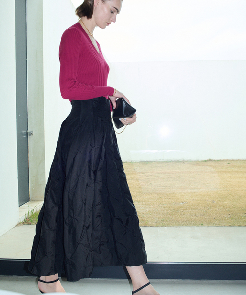 VERMEIL par iena（ヴェルメイユパーイエナ）の「TanC TOKYO タンクトウキョウ Embroidery Over スカート TC26A-048（スカート・レディース・ブラック・FREE）」の12枚目の写真