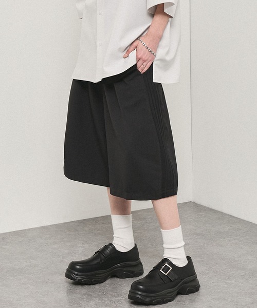 セール】【Alfred Alex】Side Line Wide Easy Shorts / サイドライン
