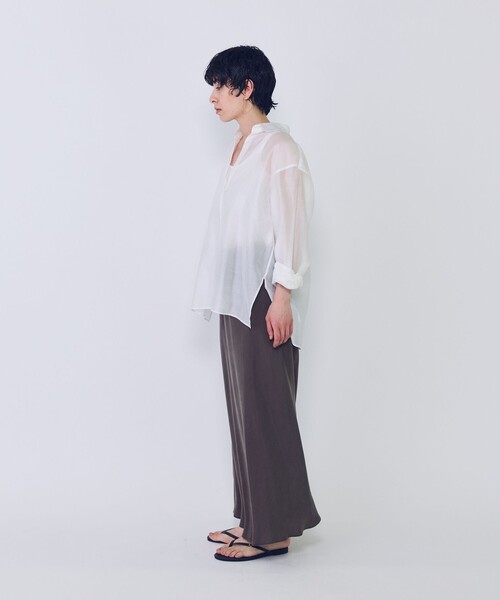 1er Arrondissement(プルミエアロンディスモン)の「シアーテンセルシャツ(シャツ/ブラウス・レディース・オフホワイト/グリーン系その他4/ブラック系その他3/ベージュ・36/38)」の14枚目の写真
