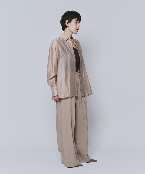 1er Arrondissement(プルミエアロンディスモン)の「シアーテンセルシャツ(シャツ/ブラウス・レディース・オフホワイト/グリーン系その他4/ブラック系その他3/ベージュ・36/38)」の20枚目の写真