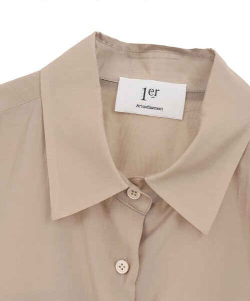 1er Arrondissement(プルミエアロンディスモン)の「シアーテンセルシャツ(シャツ/ブラウス・レディース・オフホワイト/グリーン系その他4/ブラック系その他3/ベージュ・36/38)」の6枚目の写真