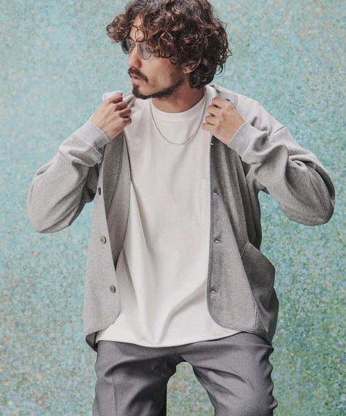 THEOREM(セオレム)の「mcg3809- Honeycomb Army Cardigan ハニカムカーディガン(TRM-7313)(カーディガン/ボレロ・メンズ・杢グレー/ブラック・L/M)」の2枚目の写真