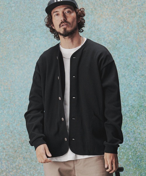 THEOREM(セオレム)の「mcg3809- Honeycomb Army Cardigan ハニカムカーディガン(TRM-7313)(カーディガン/ボレロ・メンズ・杢グレー/ブラック・L/M)」の1枚目の写真