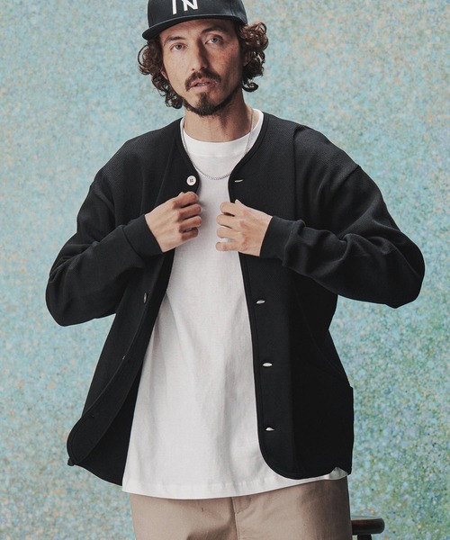 THEOREM(セオレム)の「mcg3809- Honeycomb Army Cardigan ハニカムカーディガン(TRM-7313)(カーディガン/ボレロ・メンズ・杢グレー/ブラック・L/M)」の18枚目の写真
