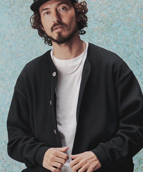 THEOREM(セオレム)の「mcg3809- Honeycomb Army Cardigan ハニカムカーディガン(TRM-7313)(カーディガン/ボレロ・メンズ・杢グレー/ブラック・L/M)」の20枚目の写真