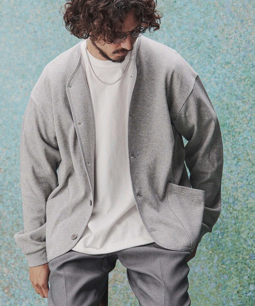 THEOREM(セオレム)の「mcg3809- Honeycomb Army Cardigan ハニカムカーディガン(TRM-7313)(カーディガン/ボレロ・メンズ・杢グレー/ブラック・L/M)」の3枚目の写真