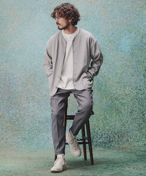 THEOREM(セオレム)の「mcg3809- Honeycomb Army Cardigan ハニカムカーディガン(TRM-7313)(カーディガン/ボレロ・メンズ・杢グレー/ブラック・L/M)」の4枚目の写真