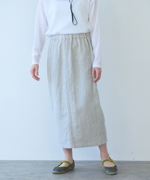 yuni(ユニ )の「△Hemp/C herringbone tight gum skirt(スカート・レディース・ベージュ/ブラック・FREE)」の11枚目の写真