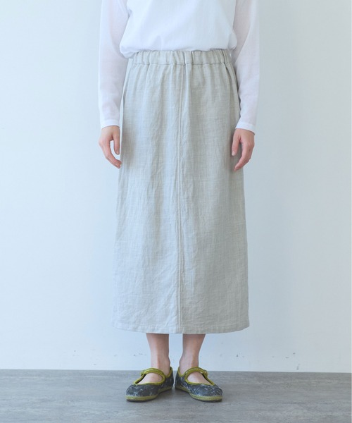 yuni(ユニ )の「△Hemp/C herringbone tight gum skirt(スカート・レディース・ベージュ/ブラック・FREE)」の12枚目の写真