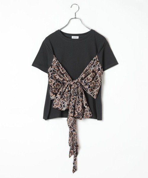 LEPSIM（レプシィム）の「ペイズリースカーフT　668114（Tシャツ/カットソー・レディース・ブラック/アイボリー/ブラウン・FREE）」の3枚目の写真