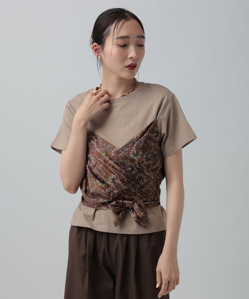 LEPSIM（レプシィム）の「ペイズリースカーフT　668114（Tシャツ/カットソー・レディース・ブラック/アイボリー/ブラウン・FREE）」の6枚目の写真