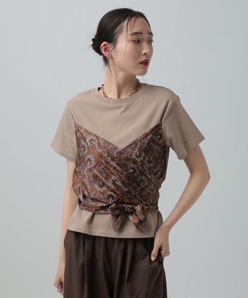 LEPSIM（レプシィム）の「ペイズリースカーフT　668114（Tシャツ/カットソー・レディース・ブラック/アイボリー/ブラウン・FREE）」の7枚目の写真