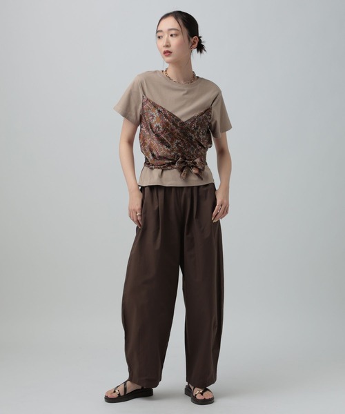 LEPSIM（レプシィム）の「ペイズリースカーフT　668114（Tシャツ/カットソー・レディース・ブラック/アイボリー/ブラウン・FREE）」の9枚目の写真