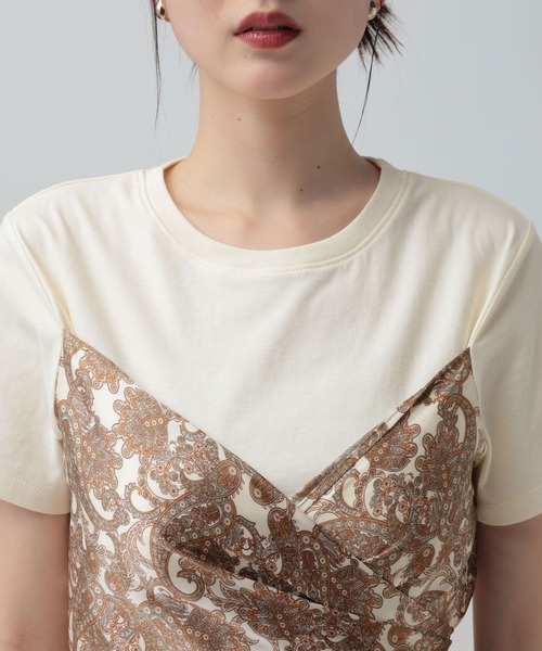 LEPSIM（レプシィム）の「ペイズリースカーフT　668114（Tシャツ/カットソー・レディース・ブラック/アイボリー/ブラウン・FREE）」の15枚目の写真