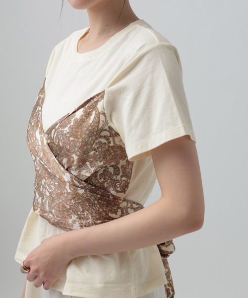 LEPSIM（レプシィム）の「ペイズリースカーフT　668114（Tシャツ/カットソー・レディース・ブラック/アイボリー/ブラウン・FREE）」の16枚目の写真