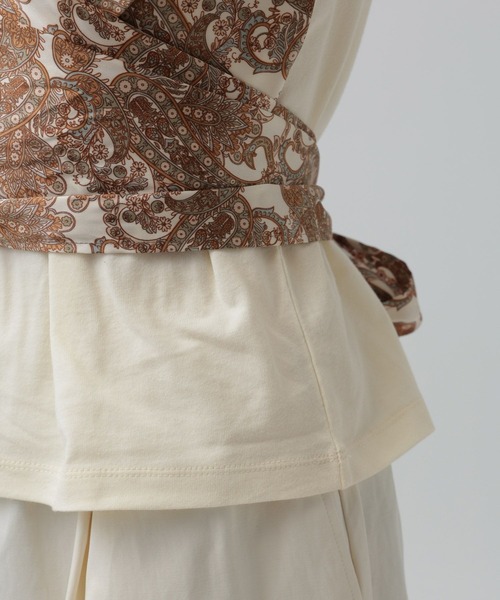 LEPSIM（レプシィム）の「ペイズリースカーフT　668114（Tシャツ/カットソー・レディース・ブラック/アイボリー/ブラウン・FREE）」の17枚目の写真