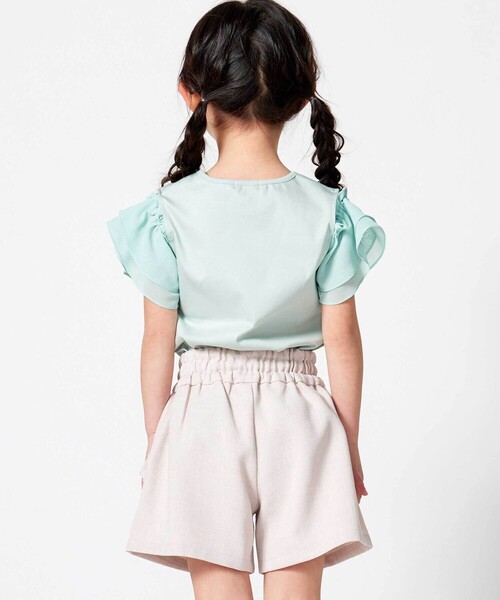 BeBe（ベベ）の「リネン調キャンバスポケットフリルショートパンツ（その他パンツ・キッズ・ブルー/ベージュ・140cm/150cm/130cm/120cm/110cm）」の8枚目の写真