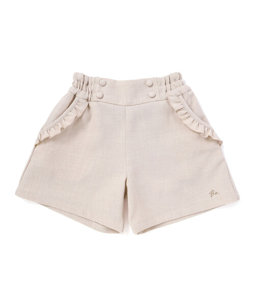 BeBe（ベベ）の「リネン調キャンバスポケットフリルショートパンツ（その他パンツ・キッズ・ブルー/ベージュ・140cm/150cm/130cm/120cm/110cm）」の13枚目の写真