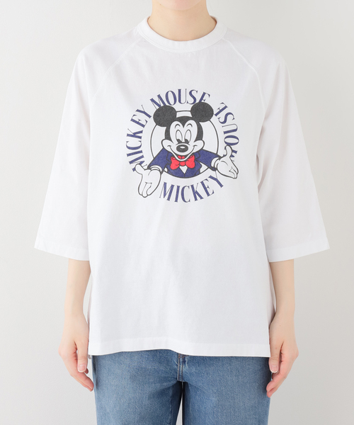 OUTDOOR PRODUCTS（アウトドアプロダクツ）の「GRS Mickey 7/S T-Shirt（Tシャツ/カットソー・レディース・チャコールグレー/ホワイト・FREE）」の2枚目の写真