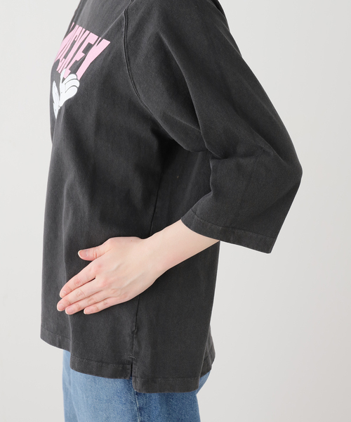 OUTDOOR PRODUCTS（アウトドアプロダクツ）の「GRS Mickey 7/S T-Shirt（Tシャツ/カットソー・レディース・チャコールグレー/ホワイト・FREE）」の6枚目の写真
