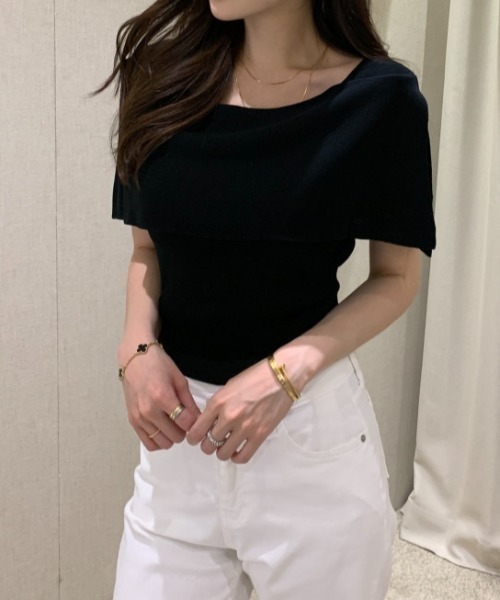 FAVORITO（ファヴォリート）の「ニットトップス（ニット/セーター・レディース・ブラック/ライトブルー/ベージュ/ホワイト・F）」の3枚目の写真