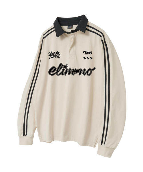 ELIMENO(エリメノ)の「EL エルテイズ トラックカラーTシャツ 2カラー(Tシャツ/カットソー・メンズ・ブラック/アイボリー・1/2/3)」の2枚目の写真