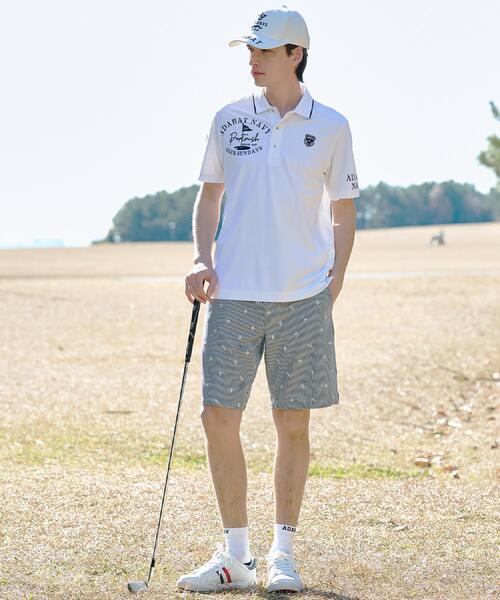 adabat（アダバット）の「【ADABAT NAVY】吸水速乾　エンブロイダリーサッカーハーフパンツ（その他パンツ・メンズ・ネイビー系2/ホワイト系3・48/46/50）」の4枚目の写真