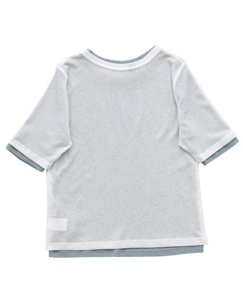 select MOCA（セレクトモカ）の「シアーテレコレイヤードＴシャツ（Tシャツ/カットソー・レディース・オフホワイト/チャコールグレー/ブラック・FREE）」の7枚目の写真
