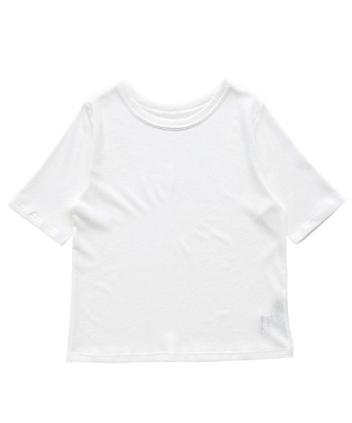 select MOCA（セレクトモカ）の「シアーテレコレイヤードＴシャツ（Tシャツ/カットソー・レディース・オフホワイト/チャコールグレー/ブラック・FREE）」の8枚目の写真