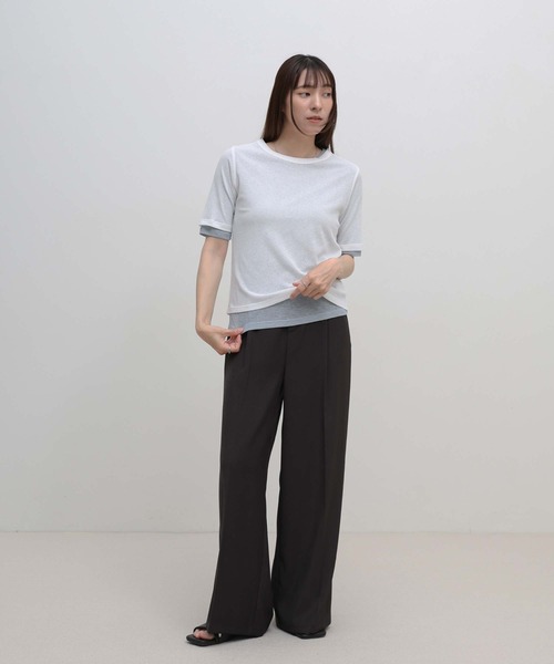 select MOCA（セレクトモカ）の「シアーテレコレイヤードＴシャツ（Tシャツ/カットソー・レディース・オフホワイト/チャコールグレー/ブラック・FREE）」の17枚目の写真