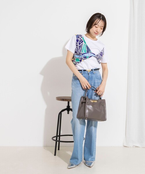 NOLLEY’S（ノーリーズ）の「ウォッシャブルスカーフTシャツ（Tシャツ/カットソー・レディース・ホワイト系その他2/ホワイト系その他4・38）」の4枚目の写真