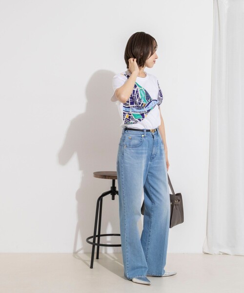 NOLLEY’S（ノーリーズ）の「ウォッシャブルスカーフTシャツ（Tシャツ/カットソー・レディース・ホワイト系その他2/ホワイト系その他4・38）」の6枚目の写真