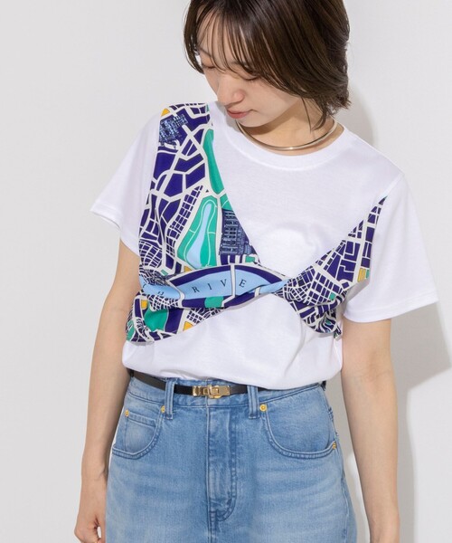 NOLLEY’S（ノーリーズ）の「ウォッシャブルスカーフTシャツ（Tシャツ/カットソー・レディース・ホワイト系その他2/ホワイト系その他4・38）」の7枚目の写真
