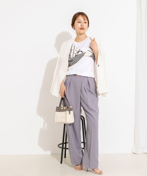 NOLLEY’S（ノーリーズ）の「ウォッシャブルスカーフTシャツ（Tシャツ/カットソー・レディース・ホワイト系その他2/ホワイト系その他4・38）」の12枚目の写真
