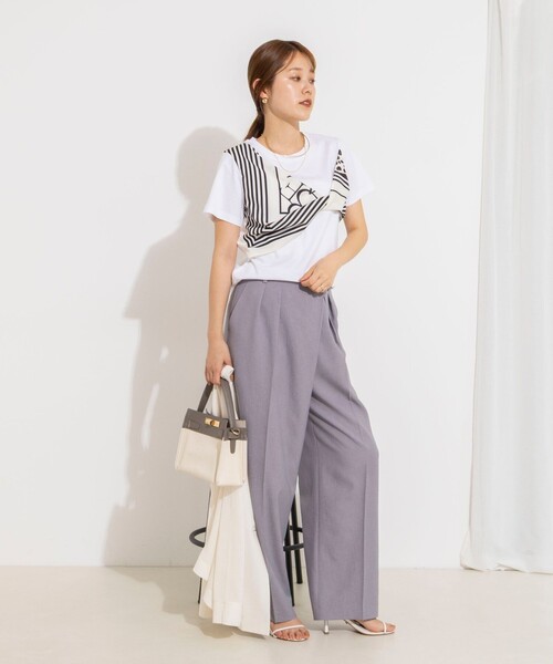 NOLLEY’S（ノーリーズ）の「ウォッシャブルスカーフTシャツ（Tシャツ/カットソー・レディース・ホワイト系その他2/ホワイト系その他4・38）」の18枚目の写真