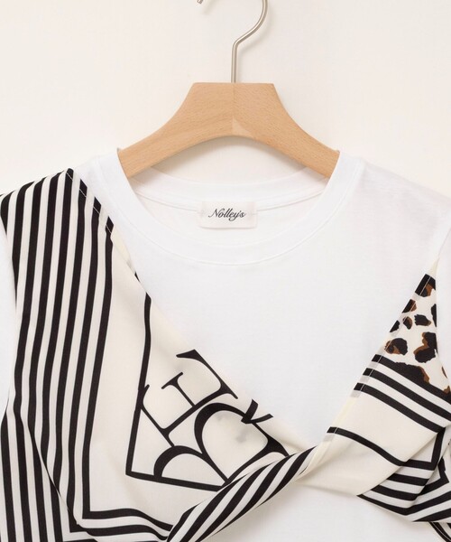 NOLLEY’S（ノーリーズ）の「ウォッシャブルスカーフTシャツ（Tシャツ/カットソー・レディース・ホワイト系その他2/ホワイト系その他4・38）」の22枚目の写真