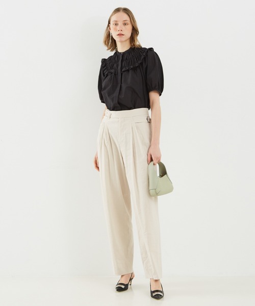 DESIGNWORKS(デザインワークス)の「コットンシルクローンシャーリングシャツ(シャツ/ブラウス・レディース・カーキ/ブラック・38)」の10枚目の写真