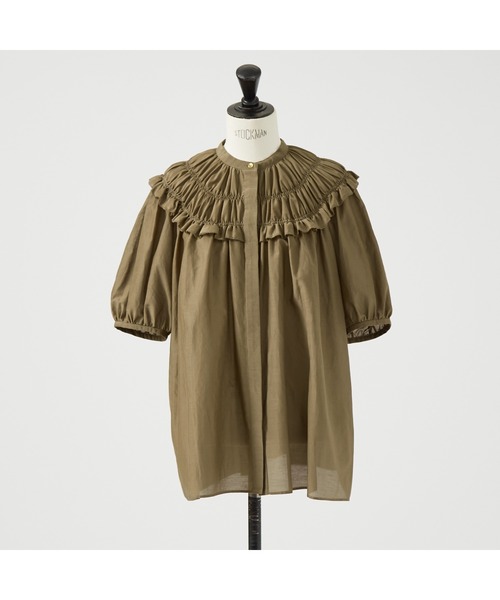 DESIGNWORKS(デザインワークス)の「コットンシルクローンシャーリングシャツ(シャツ/ブラウス・レディース・カーキ/ブラック・38)」の14枚目の写真