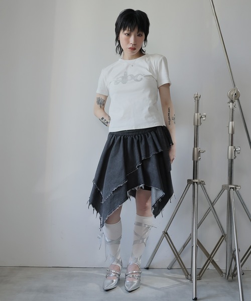 Ulysses(ユリシス)の「グラフィックロゴTシャツ(Tシャツ/カットソー・レディース・ネイビー/ブラック/ダークグレー/ホワイト・F)」の22枚目の写真