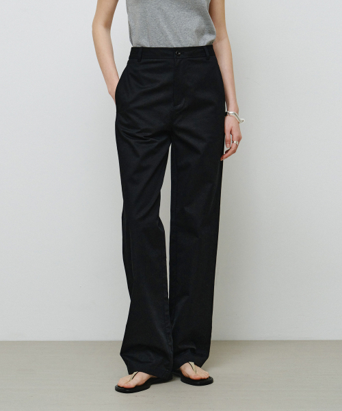 MONGDOL(モンドル)の「ボタンポケットストレートパンツブラックMDPT078BLACK(その他パンツ・レディース・その他・SMALL/MEDIUM)」の1枚目の写真