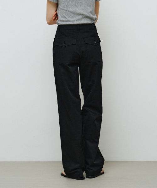 MONGDOL(モンドル)の「ボタンポケットストレートパンツブラックMDPT078BLACK(その他パンツ・レディース・その他・SMALL/MEDIUM)」の3枚目の写真