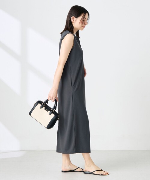 NOLLEY’S(ノーリーズ)の「《アンサンブル対応》ウォッシャブルイージーケアカノコノースリーブヘンリーネックワンピース(ワンピース・レディース・ブラック/チャコールグレー・2/1)」の16枚目の写真