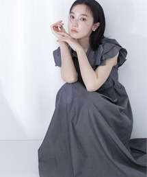 NATURAL BEAUTY BASIC | 【山本里菜さんコラボ】リボンラッフルシャツワンピース(ワンピース)